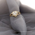 Lovely Design 925 Silver Gold Plaited Heart Shape Zirconia Engagement Ring for Female